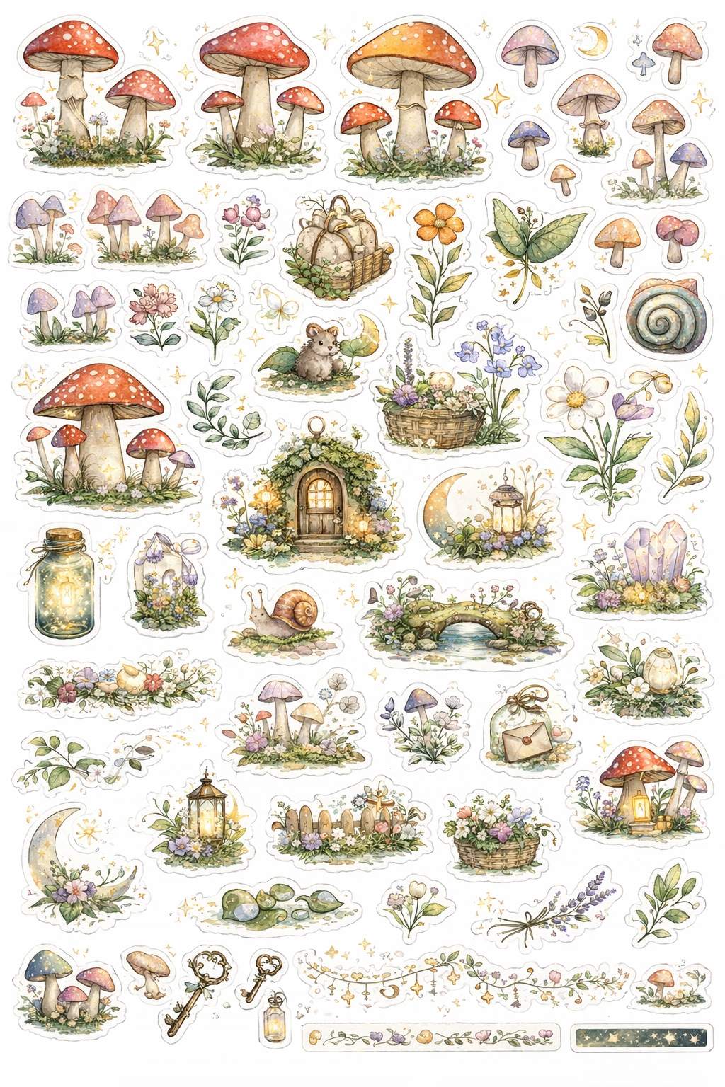 fairy garden sticker sheet