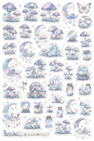moonlit shrooms sticker sheet